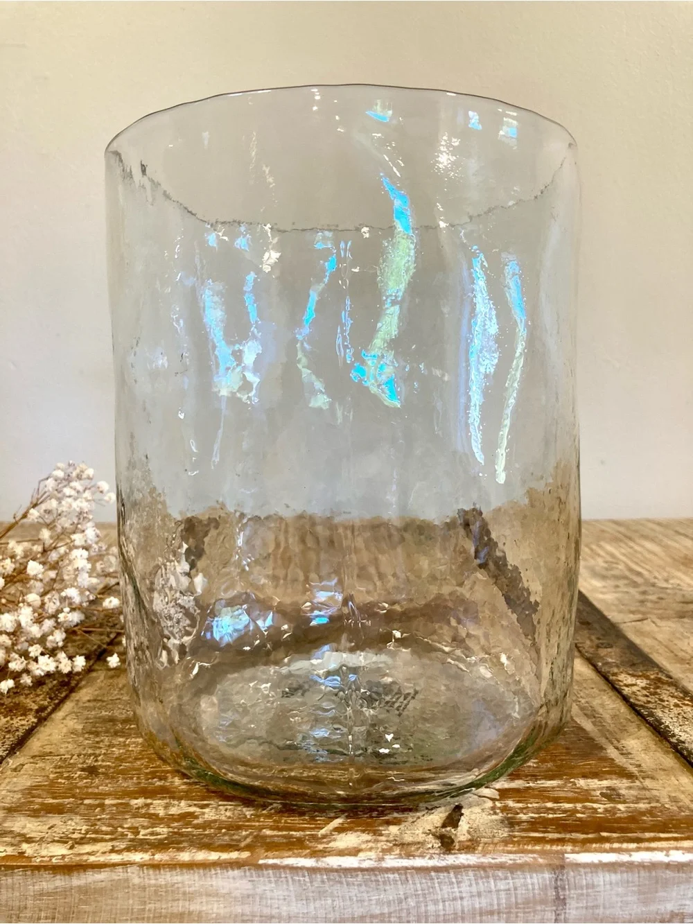 Wabisabi Clear Glass Hurricane Candle Holder or Vase New